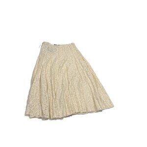 Mango MNG Premium Selection Women's Size 6 Ecru Cream Lace Maxi Skirt A-Line